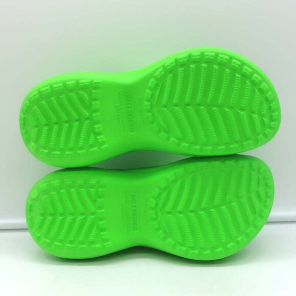 Balenciaga x Crocs Pool Slide Sandals Neon Green Rubber Size 36 NEW - Picture 10 of 11